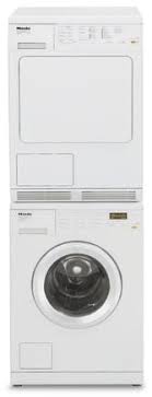 Designed with a stainless steel honeycomb drum, stainless steel lid, a white exterior finish and a drum light so that its easy to see inside and nothing will get left. Miele Miwadrew30482 Stacked Washer Dryer Set With Front Load Washer And Electric Dryer In White