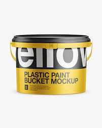 5l Paint Bucket Mockup In Bucket Pail Mockups On Yellow Images Object Mockups
