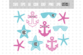 Download Free Summer Monogram Bundle Svg Eps Ai Cdr Dxf Png Jpg Svg Free Download Svg Files Home
