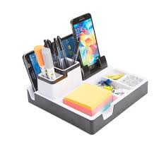 Mind Reader Usb Port Desk Organizer Desk Supplies Organizer With Charging Station Pencil Holder Desk Accessories Holder Black Usborg Blk The Home Depot