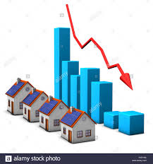 Blue House Building Chart Drop Diagram Real Graph