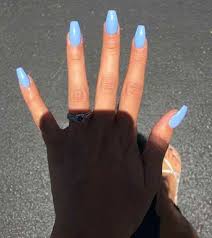 Blue glitz this blue theme seems to also be inspired by the water element, with flowing designs. 25 Awesome Light Blue Acrylic Nails In This Season Nail Art Designs 2020