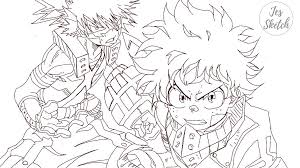 Free boku no hero academia coloring pages todoroki lineart by roninbcg printable for kids and adults. Bakugo And Deku Coloring Page By Jessketch0 On Deviantart