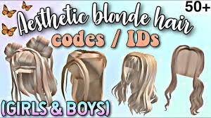 50 Aesthetic Blonde Hair Codes Ids For Bloxburg Girls Boys New Blonde Hair Decals Roblox Youtube