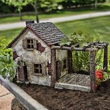 Miniature Dollhouse Fairy Garden Summer Cottage With Pergola New Home Amp Garden Home Decor Fig Fairy Houses Miniature Fairy Gardens Fairy Garden Diy