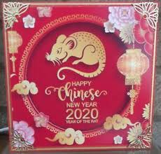 Design card with matchstick and ribbons. Handmade Chinese New Year Card With The Year Of The Rat 2020 Design Ebay