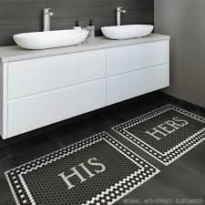 Unique Welcome Door Mats Vintage Mosaic Tile Custom Black White Vinyl Flooring Floor Cloth Vinyl Floor Mat