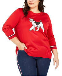 Plus Size Knit Dog Graphic Sweater Created For Macys