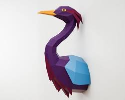 Papercraft Blue Heron Paper Craft Model Egret Template Etsy Paper Crafts Papercraft Templates Crafts