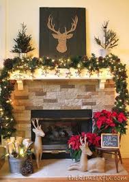 Maybe you would like to learn more about one of these? Brown And Red Rustic Reindeer Mantel Christmas Decorations Rustic Christmas Decorations Christmas Fireplace Decor