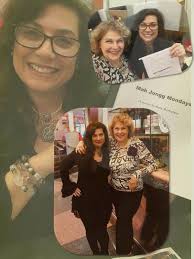 We became friends through mahjongg. I was gifted this cup this week. A  perfect rendition of each of us. Love our MahJ Five 🥰🀄️ with Diane Curtin  Bonnie Brooks Carole Lewis Marla