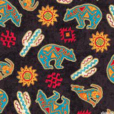 You can easily have the look in your home with an adorable cactus quilt that is perfectly sized for an armchair throw, wall quilt, or baby quilt. Coyote Canyon Southwest Bear Equilter Windham Fabrics Quilts