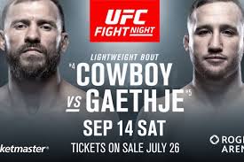 While a ufc fight card every weekend has been the norm for the better part of this year, december 26th, 2020 will be the first saturday since may 2nd that the fortunately for ufc fight fans, they won't have to wait too long until the biggest mixed martial arts promotion returns to action in january 2021. Latest Ufc Fight Night 158 Fight Card Rumors For Cowboy Vs Gaethje On Espn On Sept 14 In Vancouver Mmamania Com