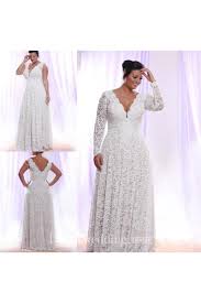 Removable Long Sleeves V Neck Floor Length A Line Lace Plus Size Wedding Dress Long Sleeve Dress Formal Lace Wedding Dress With Sleeves Casual Wedding Dress