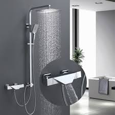 Duschsystem Aus Edelstahl Mit Regendusche Abs Duschsaule Ohne Armatur Duscharmatur Brauseset Mit Duschkopf Und Handbrause Mit 3 Funktionen Duschset Hohenverstellbar Duschstange Fur Bad Badewanne Wh9001