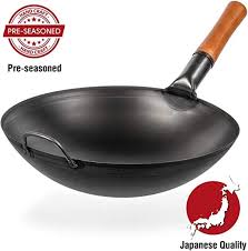 Amazon Com Pre Seasoned Carbon Steel Wok Pan 14 Woks And Stir Fry Pans Chinese Wok With Round Bottom Wok Traditional Chi Carbon Steel Wok Best Wok Wok