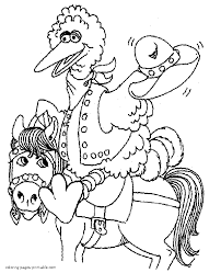 For boys and girls, kids and adults, teenagers … Big Bird Riding A Horse Coloring Page Coloring Pages Printable Com