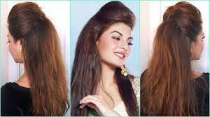 Quick Easy Big Puff Hairstyle Half Up Half Down Hair Tutorial Diy Bollywood Hairstyles At Home Hair Puff Bollywood Hairstyles Hair Styles