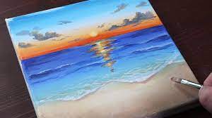 Today's painting is called super pink. Sunrise Easy Acrylic Painting For Beginners Paintingtutorial Painting Asmr Youtube