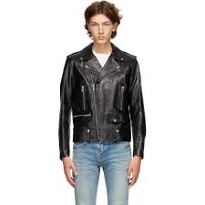 Get 5% in rewards with club o! Saint Laurent Black Leather Classic L01 Motorcycle Jacket In 1000 Black Modesens
