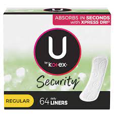 U by Kotex Security Regular Daily Panty Liners 64Ct