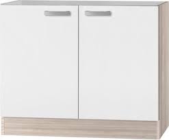 Bol Com Keuken Onderkast Voor Spoelbak 100cm Akazie Wit Serie Genf214