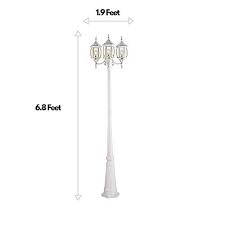 Noma Outdoor Street Light Waterproof Outdoor Lamp Post Light With Triple Head Design For Backyard Patio Garden Walkway Or Decor White Light Pole With Cle En 2020