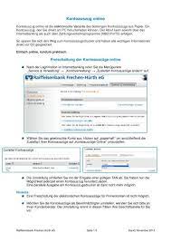 Eine starke bank für eine starke region. Anleitung Kontoauszug Online Raiffeisenbank Frechen Hurth Eg