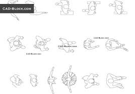 This set of cad blocks from the first in architecture cad block database features disabled people cad blocks in plan and elevation. People In Plan Cad Blocks Free Download