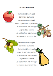 Chants Et Comptines 1 2 3 Dans Ma Classe A Moi Comptines Comptine Automne Comptine Fruits