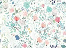 Botanicals Floral Wall Mural Floral Wallpaper Nursery Kids Room Murals Nursery Wallpaper