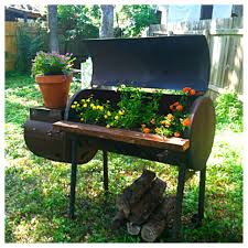 My Recycled Rusted Old Bbq Pit Made A Lovely Planter Recycled Garden Garden Containers Vegetable Garden Beds