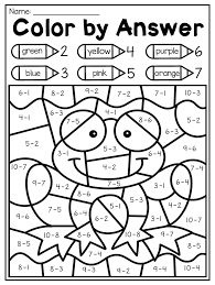 color by subtraction code this spring kindergarten math and literacy worksheet atividades do jardim de infancia planilhas escolares matematica do primeiro ano