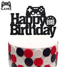 We had done a super mario party and a skylanders party but we had not yet done a gaming party to represent all of his favorite games. Video Game Controller Cake Topper Glitter Black Gaming Themed Kids Boy Girl Happy Birthday Party Decorations Double Sided Buy Online In Saint Vincent And The Grenadines At Saintvincent Desertcart Com Productid 174691174