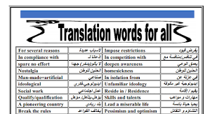 مذكرة ترجمة مميزة لكل الكلمات وجمل ترجمة لن يخرج عنها امتحان اللغة الانجليزية لكل الصفوف Words Ideology Awareness