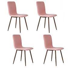 furniturer scargill pink fabric dining chair set of 4 scargill pink the home depot dining chairs fabric dining chairs dining chair set