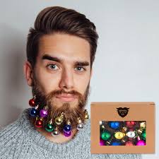 BEARDS N BOBS Bart Weihnachtskugeln & Mini Griffe Geschenk Kostüm (12  Packung