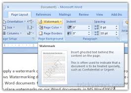 Watermark In Word 2007 2010 Apply Watermark In Word Document Word 2007 Microsoft Word 2007 Words