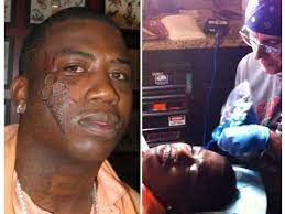 Gucci mane is known for having a tattoo of an ice cream cone and the word brrr on his cheek. Gucci Mane S Ice Cream Tattoo 3 Scoops