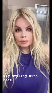 Heat friendly wigs can be styled with heat to revive the fibers or simply  change up the style. Cool flow irons work best using low heat. #wigs  #wigsforsale #wigstyling #syntheticwigs #wiginfluencer