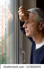 Looking out the window meme. Man Looking Through Window Stock Photo Edit Now 1176024595