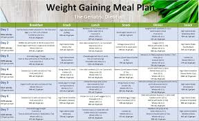Food description and portion size. Free Weight Gaining Meal Plan The Geriatric Dietitian