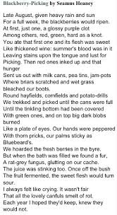 Blackberry Picking By Seamus Heaney Seamus Heaney Poems Seamus Heaney Poems