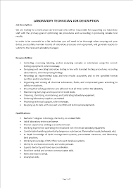 Laboratory Technician Job Description
