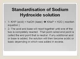 Standardisation Of Sodium Hydroxide Solution Done By Samyah