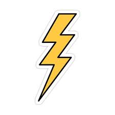 Lightning Bolt Yellow With Black Outlines Sticker By Mhea Funny Laptop Stickers Cool Stickers Themed Stickers