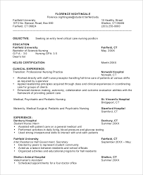 Free 10 Sample Nursing Resume Templates In Ms Word Pdf