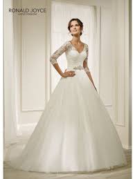 Ronald Joyce 69211 Holly Detailed Ball Gown With 3 4 Length Sleeves Sold Ronald Joyce Wedding Dresses A Line Wedding Dress Wedding Dresses Lace