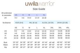 Uwila Warrior Size Guide