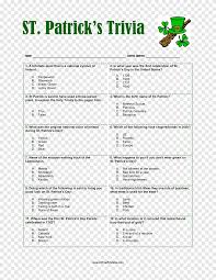 When it comes to st. Saint Patrick S Day Trivia For Seniors Quiz Game Saint Patrick S Day Png Pngegg